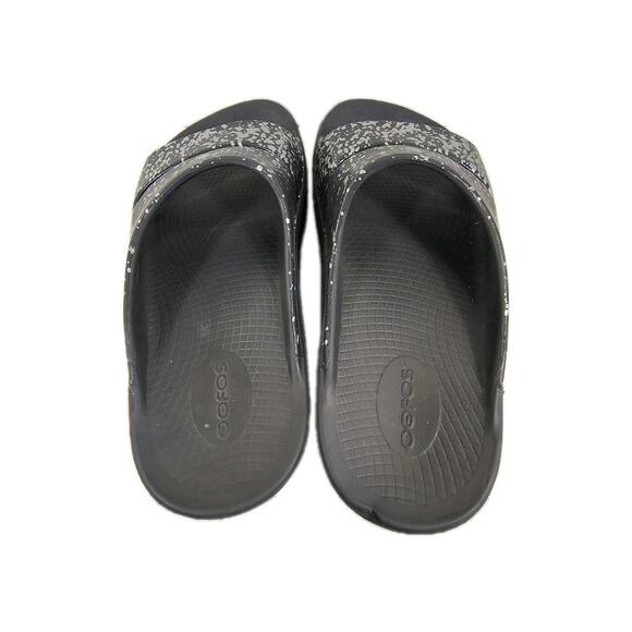OOFOS Ooahh Slide Luxe Sandals Mens 8 Womens 10 Gray Speckles Recovery Cushioned main image 6